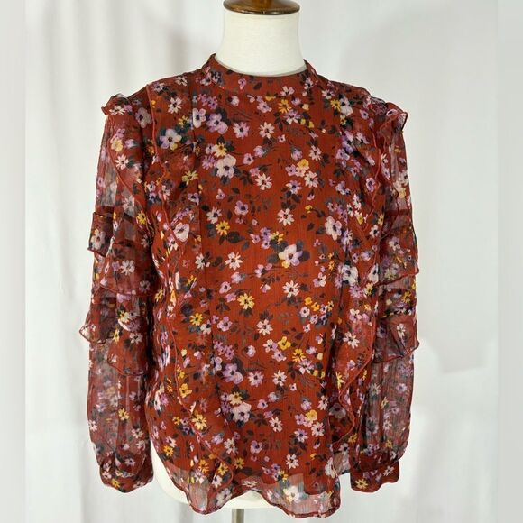 Ann Taylor Floral Long Sleeve Top - Picture 1 of 8